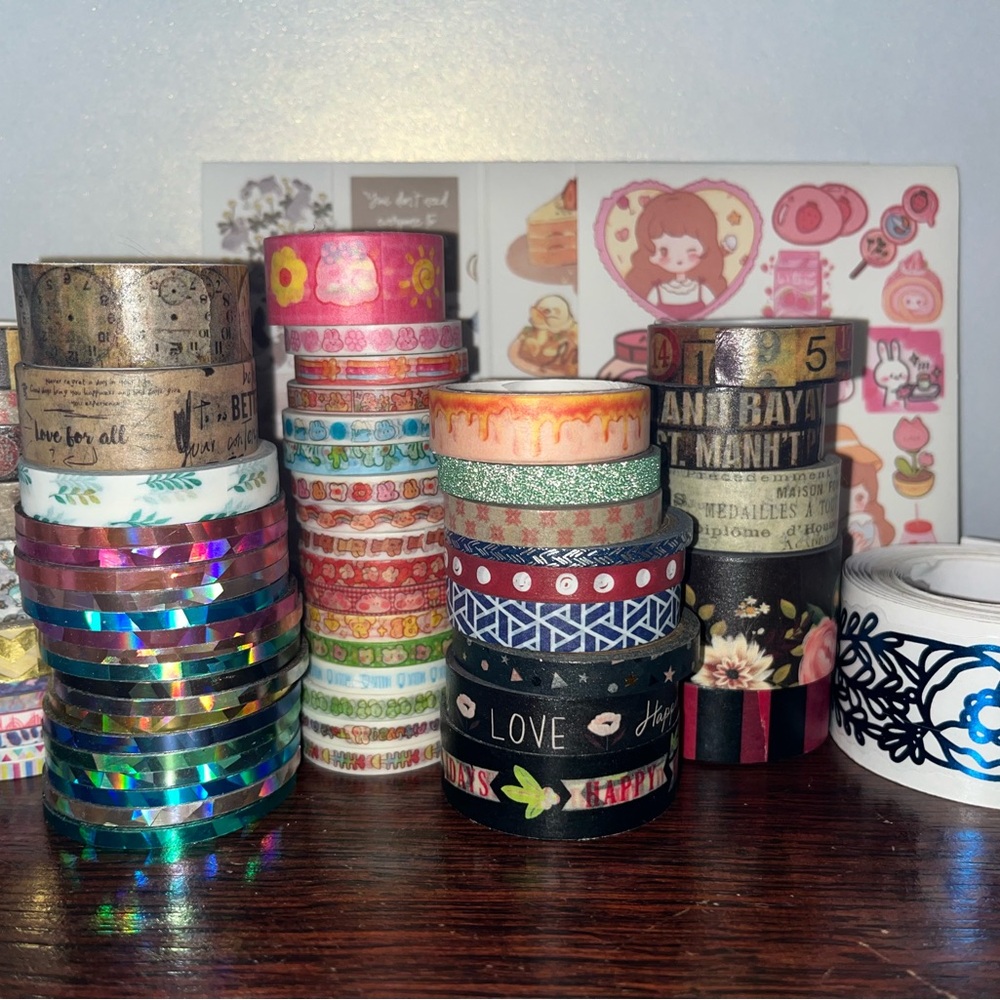 Colorful Decorative Washi Tape Set & Sticker Sheets